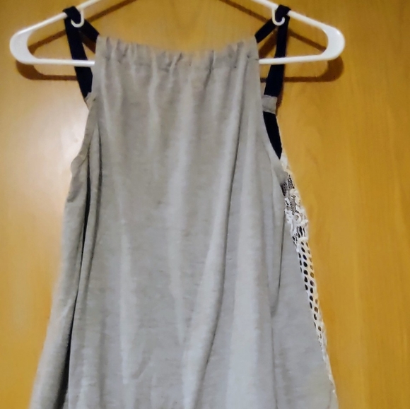 Rue 21 Halter Shirt Junior Girls Size Large Lace White/Navy Undershirt Sleeveles - Picture 2 of 4